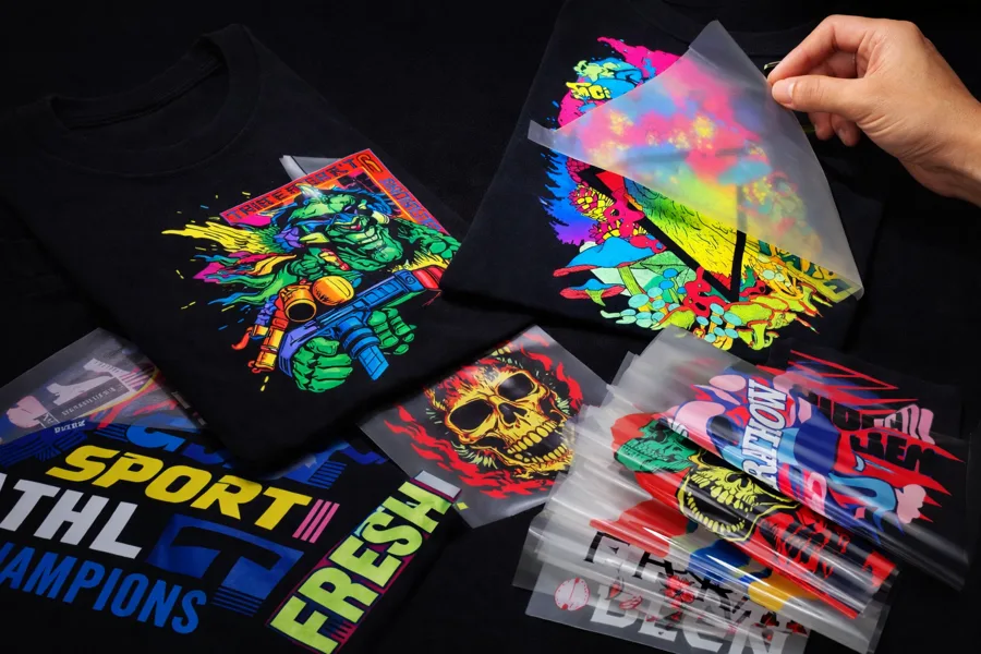 Examples of DTF printed transfers